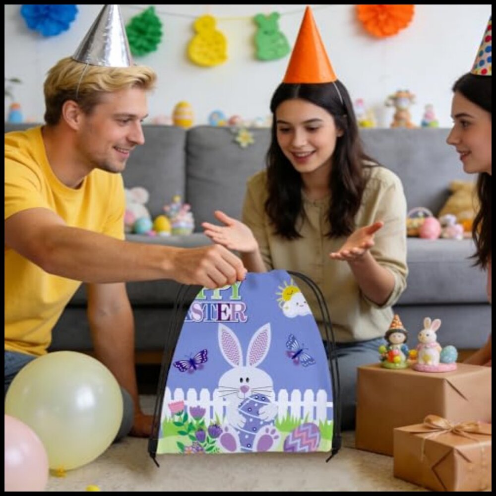 Purple Drawstring Backpack Polyester Sporty Gym T… - image 6